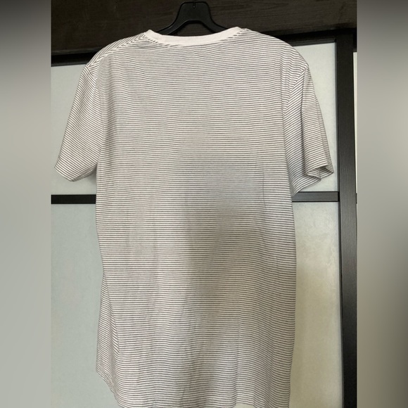 J Crew slim fit t shirt , white with black stripes and front pocket - Picture 2 of 3